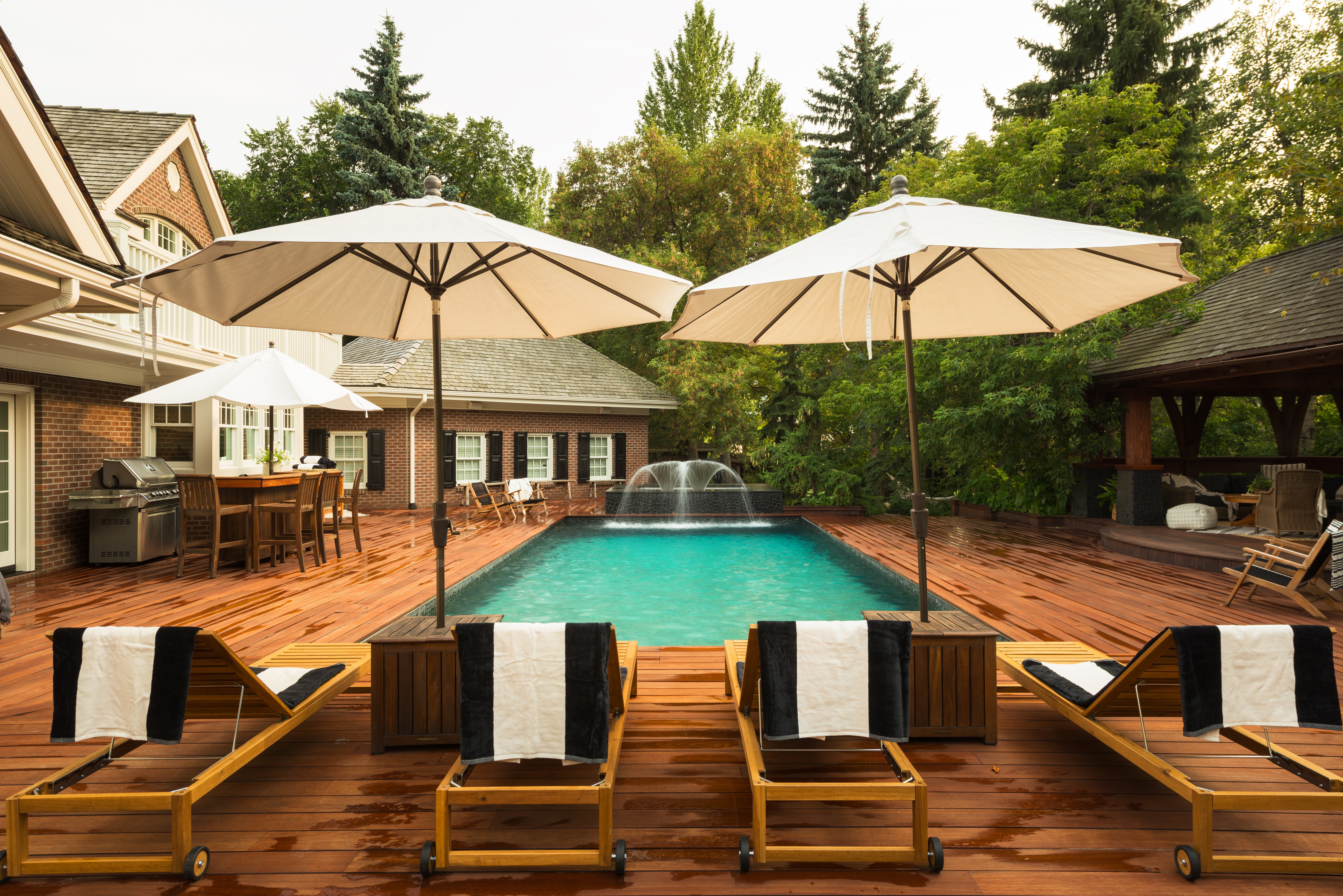 Pool of 12719 39 Ave in Westbrook Estates home for sale by Holland and Associates Real Estate in Edmonton.